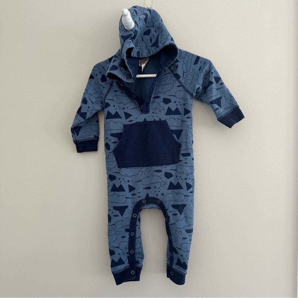 Cat& Jack Narwhal Romper with Snaps